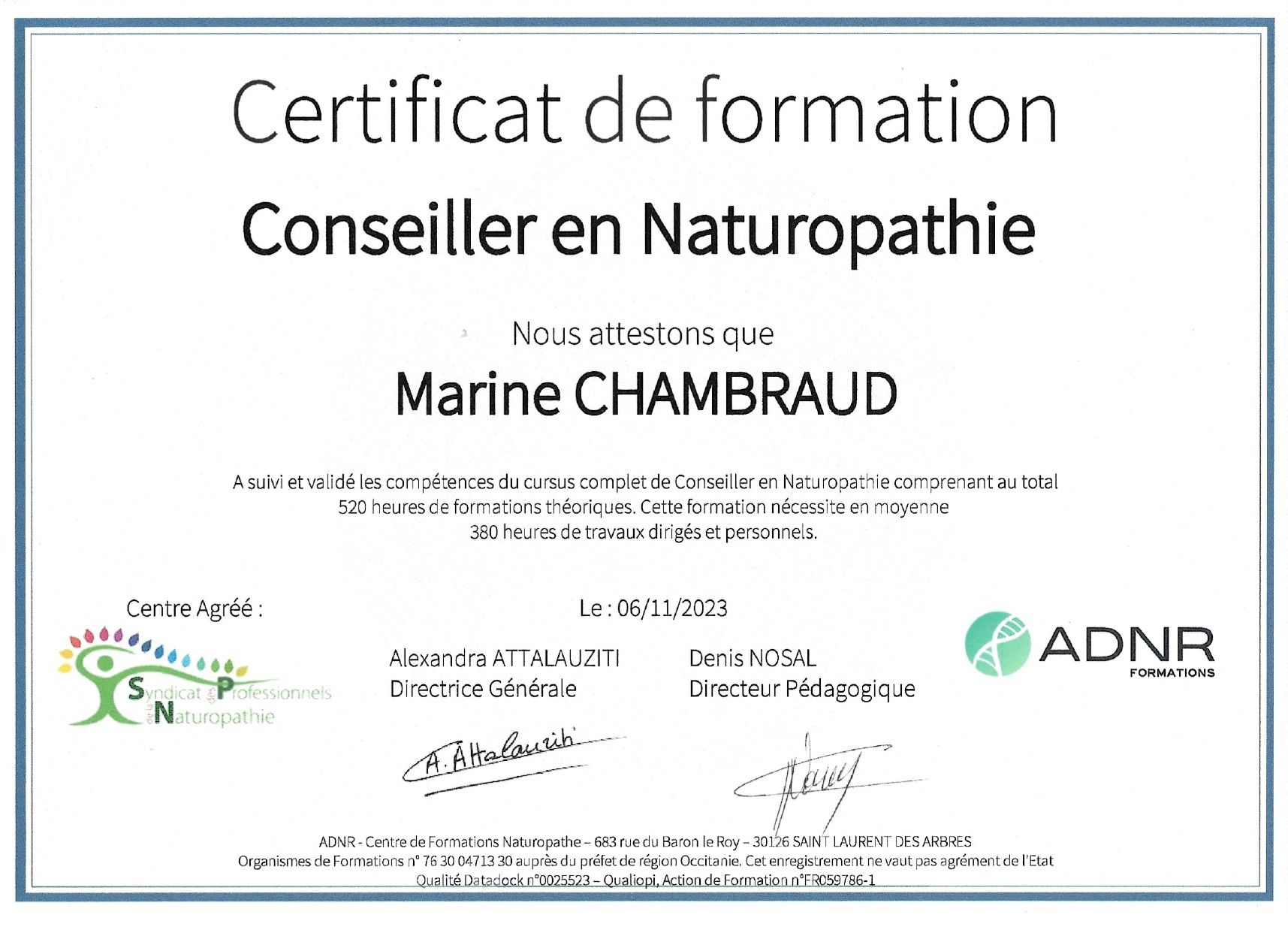 certificat